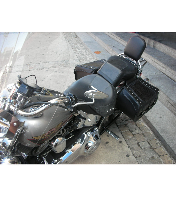 Alforjas Rígidas Softail Fat-Boy Harley Davidson mod, SUPER STAR Clásicas Trenzados Coco Específica