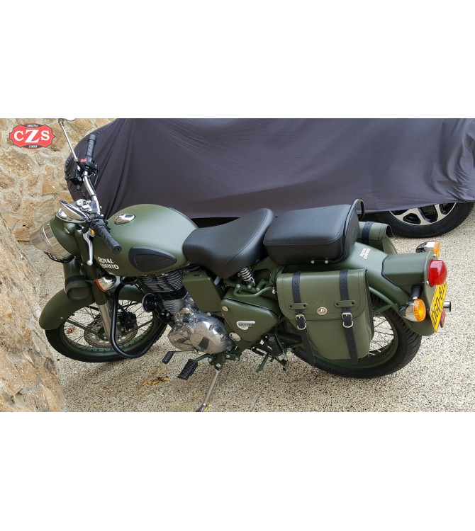 Linke Satteltasche Royal Enfield Battle Green 350 / 500cc mod, CENTURION PLATOON Basis Spezifische