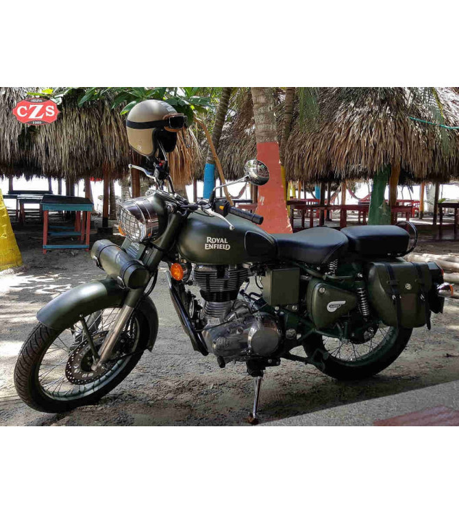 Linke Satteltasche Royal Enfield Battle Green 350 / 500cc mod, CENTURION PLATOON Basis Spezifische