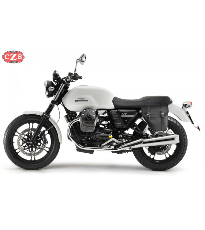 Alforja Moto Guzzi V7 III - mod, CENTURIÓN Izquierda -  Específica - Negra.