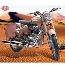 Saddlebag - Royal Enfield Desert Storm - mod, BANDO Royal Left - Specific - Brown Leather.