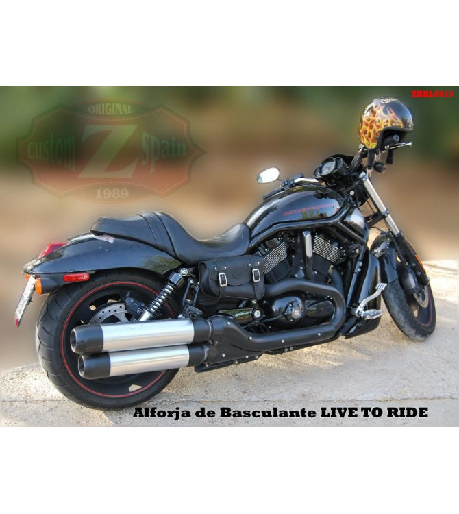 Alforja de basculante para Sportsters mod. LIVE to RIDE Izquierda cuero 