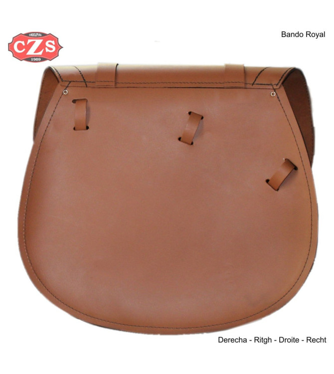 Alforja DERECHA para Royal Enfield Bullet Classic mod, BANDO Básica Específica - Marrón Cuero - 