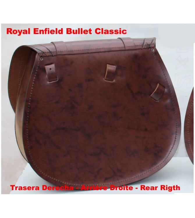 Right Side saddlebag Royal Enfield Bullet Classic mod, BIG-BANDO Basic Specific - Brown -