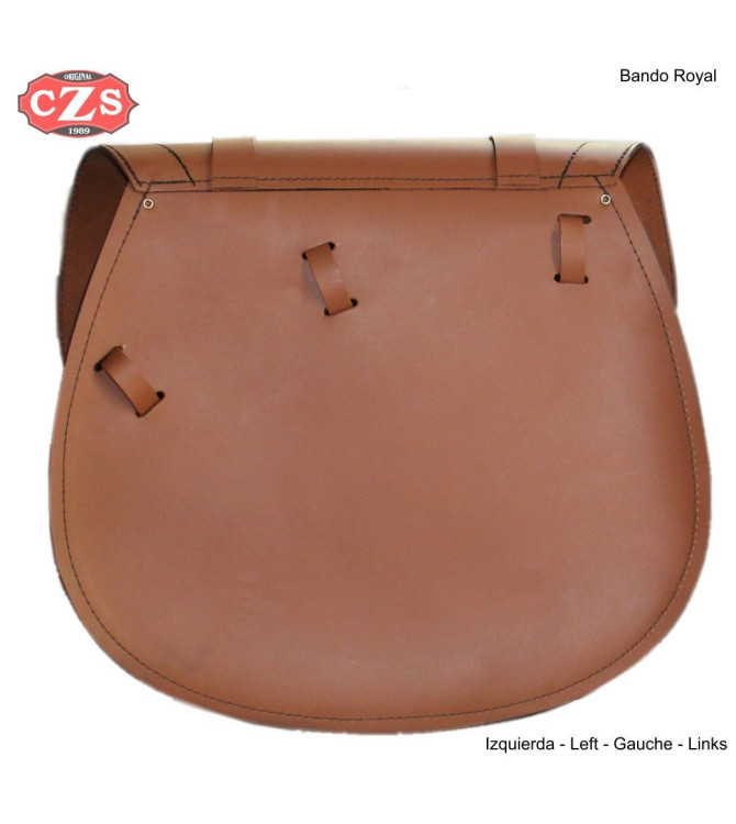 Left Saddlebag for Bullet Classic Royal Enfield mod, BANDO Basic Specific - Leather -