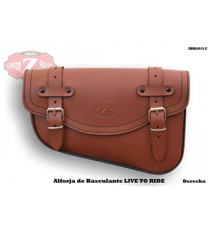 Alforja de basculante para Sportsters mod. LIVE to RIDE Izquierda cuero 