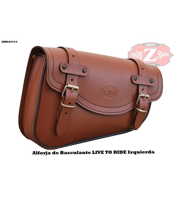 Alforja de basculante para Sportsters mod. LIVE to RIDE Izquierda cuero 