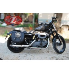 Alforja para Sportster Harley Davidson mod, SPARTA - Willie HD- Especifica - Hueco amortiguador DERECHO