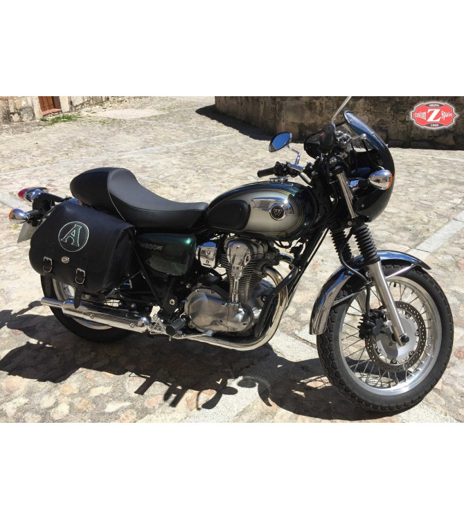 Sacoche de côté droit pour Kawasaki W800 mod, personnalisé SCIPION