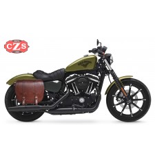 RIGHT Saddlebag Sportster Harley Davidson mod, BANDO Basic Specific - Brown - Hollowware damper -