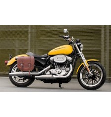 Left Saddlebag Sportsters Harley Davidson mod, BANDO Basic Specific - Light Brown - Hollowware damper -