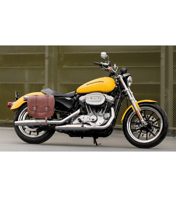 Left Saddlebag Sportsters Harley Davidson mod, BANDO Basic Specific - Light Brown - Hollowware damper -