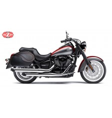 Sacoches Rigides pour Kawasaki Vulcan 900 mod, VENDETTA - Basique - Spécifique - Rouge -