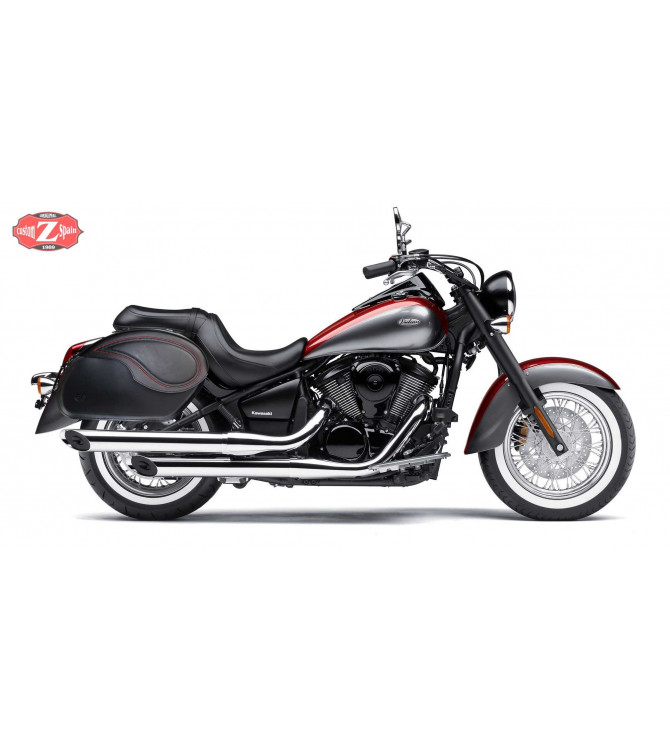 Sacoches Rigides pour Kawasaki Vulcan 900 mod, VENDETTA - Basique - Spécifique - Rouge -