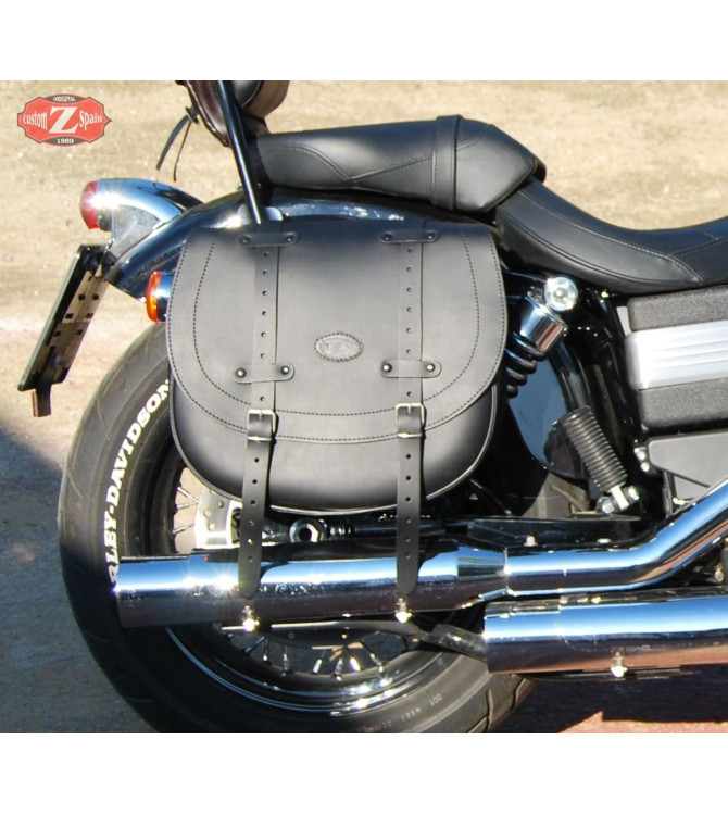 Alforja para DYNA Street Bob Harley Davidson. Lateral derecha. mod, BANDO Adaptada