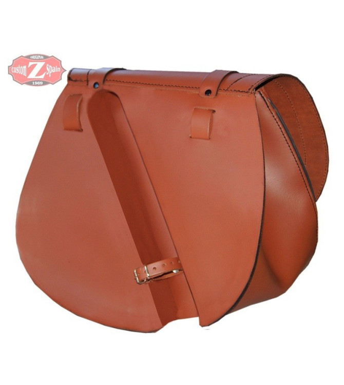 Satteltaschen für Sportster Harley Davidson mod, SPARTA - Schädel Hut - Hellbraun - 