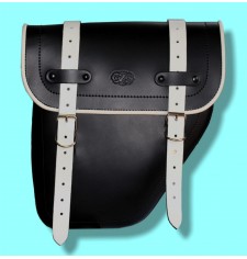 Saddlebag for Sportster Harley Davidson mod, CENTURION Specific - Black/White - Hollowware damper - LEFT