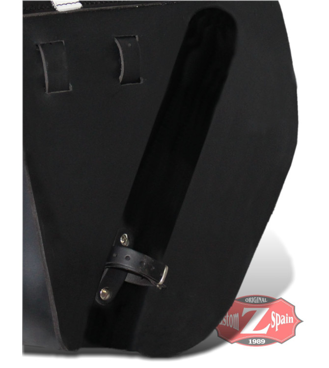 Saddlebag for Sportster Harley Davidson mod, CENTURION Specific - Black/White - Hollowware damper - LEFT