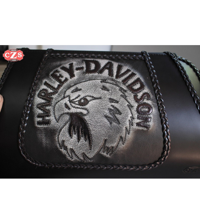 Alforjas Rígidas para Dyna Harley Davidson mod, SUPER STAR - Hueco Amortiguador - Cabeza de Águila HD - Específica