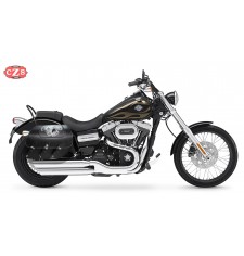 Sacoches Rigide pour Dyna Harley Davidson mod, SUPER STAR - Creuse Amortisseur - Tête d'aigle HD - Spécifique