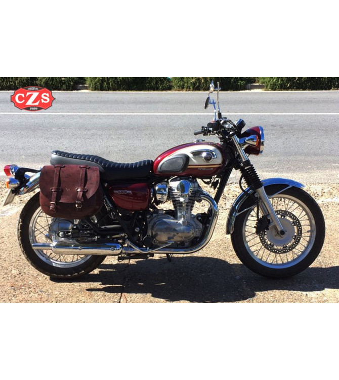 Sacoches pour Kawasaki W800 mod, BANDO Basique Spécifique - Brun -