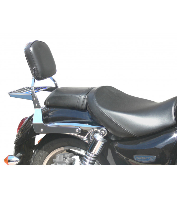 Backrest with luggage rack for Triumph Rocket III