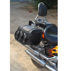 Juego de Alforjas Rígidas para Yamaha Drag-Star 1100 mod, SUPER STAR Básica - Águila Alas - Trenzados Específica