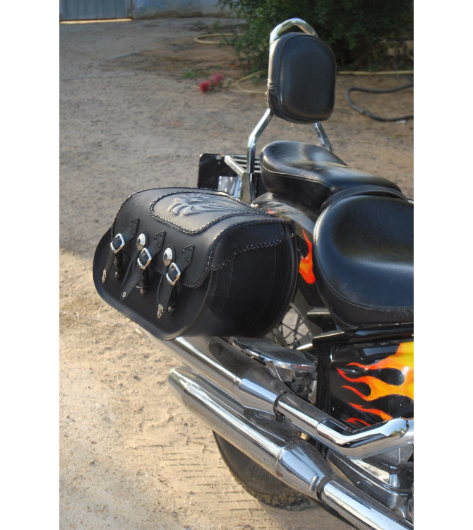 Starr Satteltaschen für Yamaha Drag-Star 1100 mod, SUPER STAR Basis - Adler - Geflochtene Spezifische