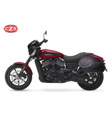 Alforjas Rígidas para Street 750- 500 Harley Davidson mod, VENDETTA - Perfil Rojo -