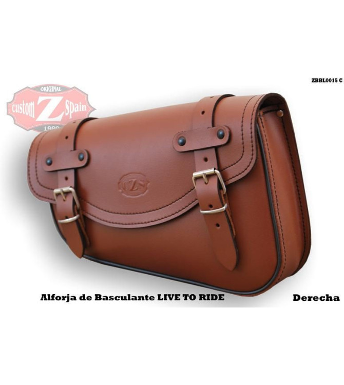 Alforja de basculante para Sportsters mod. LIVE to RIDE Izquierda cuero 