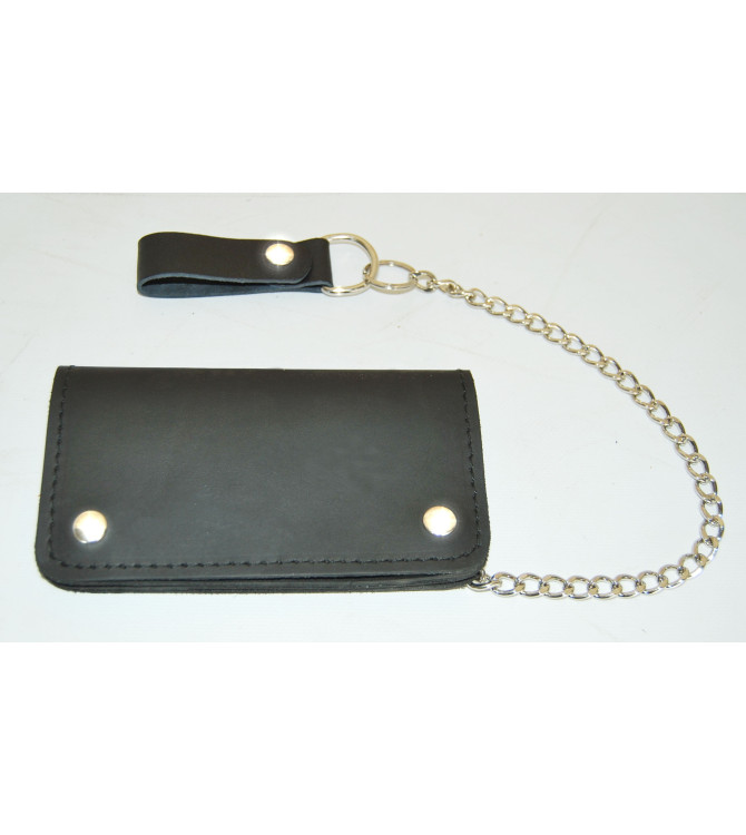 Basic Biker Wallet Metal Chain Black