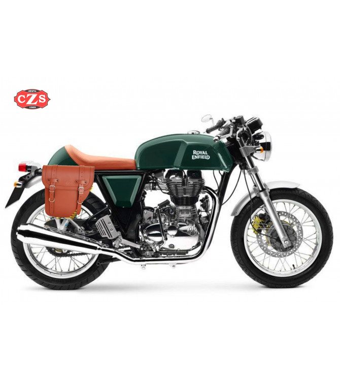 Alforja para Royal Enfield Continental GT 535 mod, CENTURION - Marrón Cuero - Específica - DERECHA