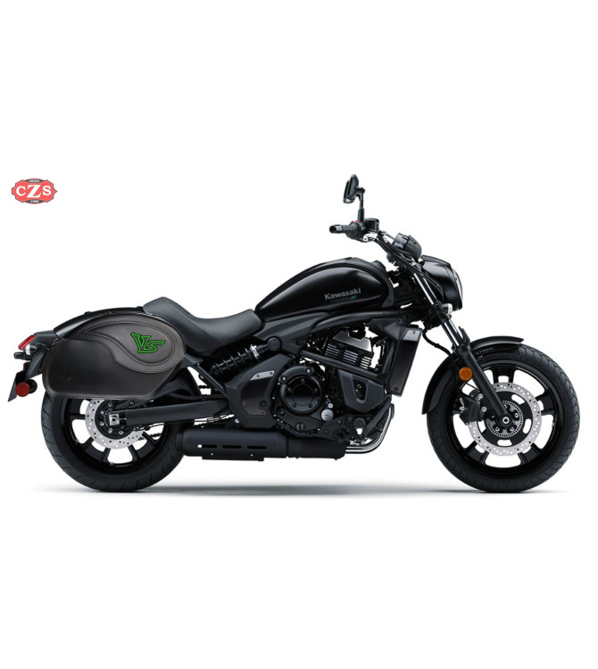 Sacoches Rigide pour Kawasaki Vulcan S 600 mod, VENDETTA VS Spécifique - Vert -