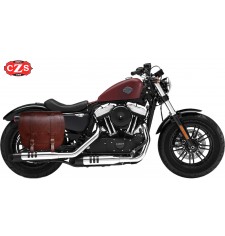 Alforja para Sportster Harley Davidson mod, BANDO Básica Específica - Marrón - Hueco Amortiguador - DERECHA 